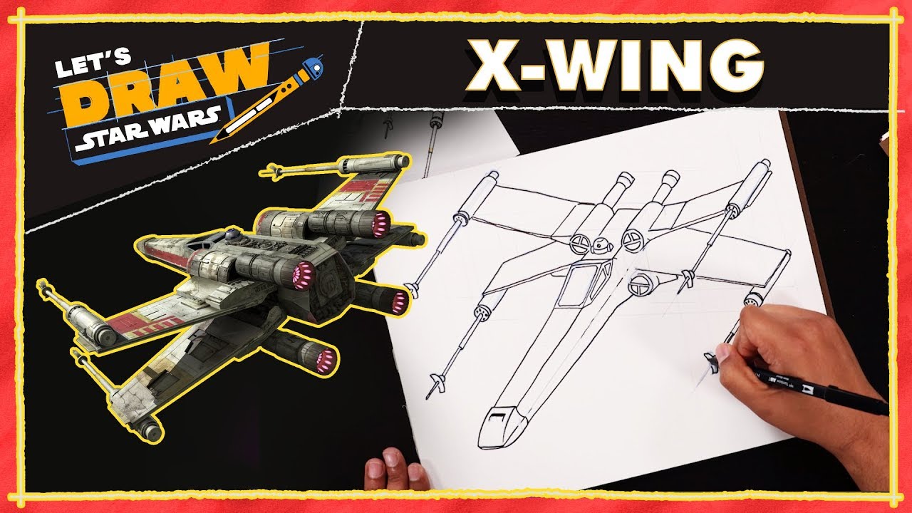 Learn to Draw Star Wars x wing Drawing Tutorial