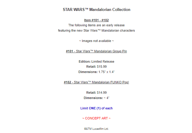 D23 The Mandalorian Merchandise List
