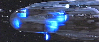 Corellian corvette near stern of Calamarian ship